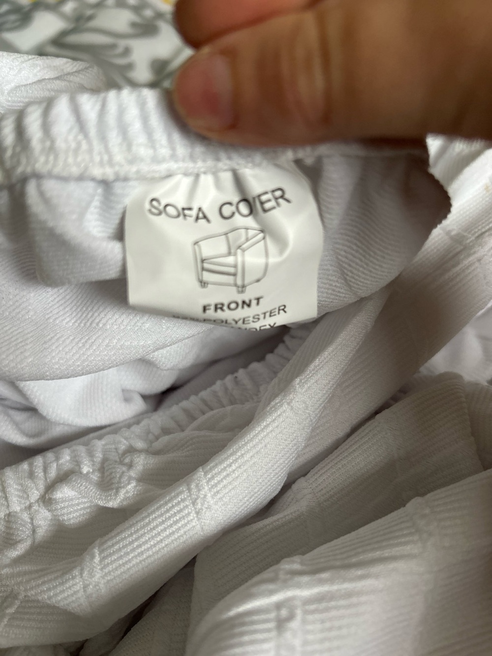 White Stretch Sofa Cover — Washable